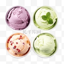 各种香甜可口的天然冰淇淋