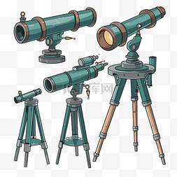 望远镜剪贴画老式望远镜以矢量格