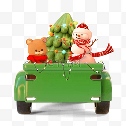 交通工具绿色图片_圣诞节卡车礼物
