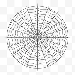 万圣节主题图片_圆形对称蜘蛛网一行艺术连续线绘