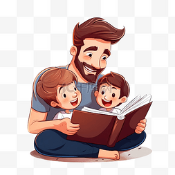 父亲为他的孩子读书