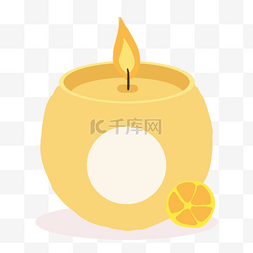 黄色圆形蜡烛香薰灯