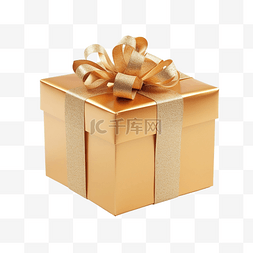 圣诞节庆祝的金色礼盒