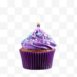 糖果色的背景图片_带蜡烛的紫色蛋糕