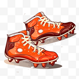 防滑钉剪贴画一双彩色足球鞋图形