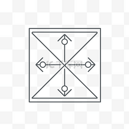 带有三个直箭头的对称正方形 向