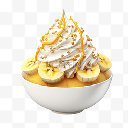 bingsu 香蕉 3d 渲染