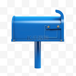 蓝色信箱图片_3d 渲染蓝色邮箱与隔离邮件