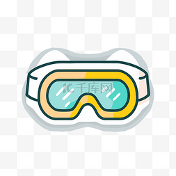 安全护目镜图片_带有一副雪地护目镜的贴纸 向量