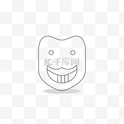 牙齿简图片_微笑的牙齿图标轮廓图 向量