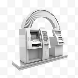 支付 atm 交易成功的 3d 插图