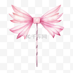丘比特弓图片_孤立的水彩粉红色弓和箭插图