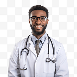 年轻的非洲裔专业医生