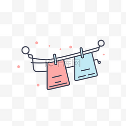 挂线矢量图上的洗衣线图标
