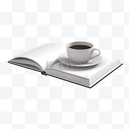 小圆形咖啡桌书咖啡杯 3d 渲染