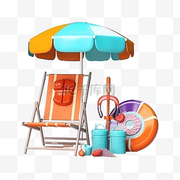 暑假概念与冲浪板太阳镜游泳圈沙