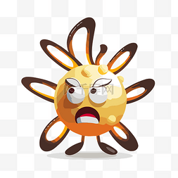 原子剪贴画愤怒的金色太阳人物卡