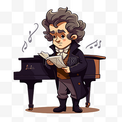 贝多芬剪贴画 一个聪明而有爱心