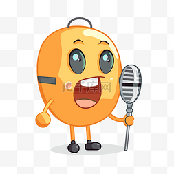 语音剪贴画可爱的橙色小人物，带