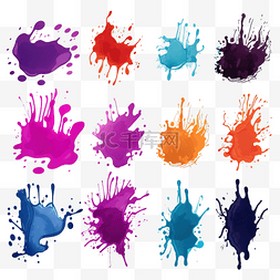 垃圾集液体油漆笔画垃圾飞溅和墨