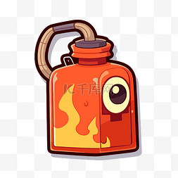 火与火图片_卡通 卡通燃料罐与火 剪贴画 向量