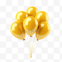 戒指背景图片_黄色气球生日派对