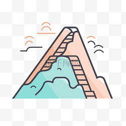 有楼梯和山标志的山脊 向量