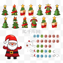 寒假假期表图片_带有卡通圣诞配件数学工作表的计