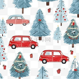 带礼物的老人图片_用带礼物的红色汽车制成的圣诞无