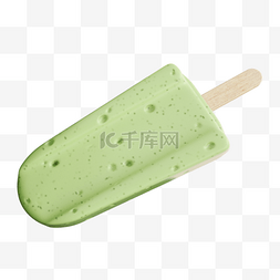 冰棍装饰图片_夏季冰棍3d渲染绿色甜品