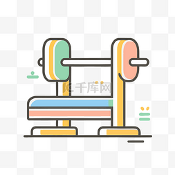 运动界面设计图片_代表运动凳和重量的基于矢量的线