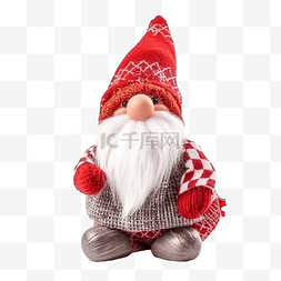 圣诞侏儒，长着红胡子，穿着袜子