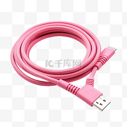 usb粉色图片_粉色 c 型 USB 电缆转 c 型