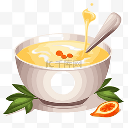 杯子勺子图片_这张图中的汤剪贴画显示了一碗汤