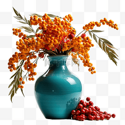 与绿松石花瓶中的罗文的感恩节安