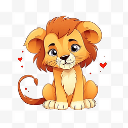 狮子破碎的心脸卡通可爱