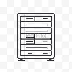 visio机架图片_堆叠式服务器机架轮廓图 向量