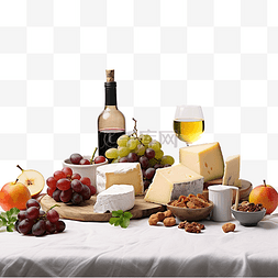 桌上的东西图片_灰桌上的各种奶酪和水果