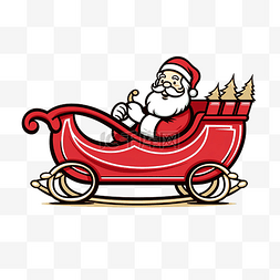 圣诞老人车图片_红色圣诞老人雪橇概述