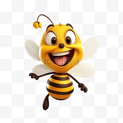 表情符图片_表情符号蜜蜂卡通笑