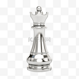 银色陶瓷国际象棋车 3d 渲染
