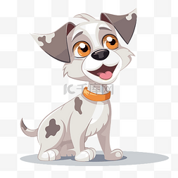 卡通项圈图片_有趣的狗剪贴画可爱的卡通狗与橙