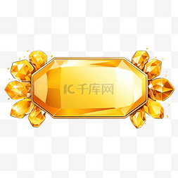 宝石框架图片_黄水晶和黄色水晶宝石边框标签