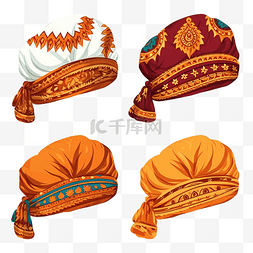 配饰图案图片_图案帽子 印度头巾 美丽的帽子