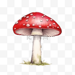 红蘑菇水彩