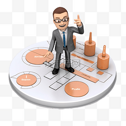 演讲图片_3d 商人计划策略