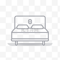 床图片_上面有两个枕头的床图标 向量