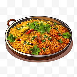 Biryani 印度菜香料肉或蔬菜和米饭