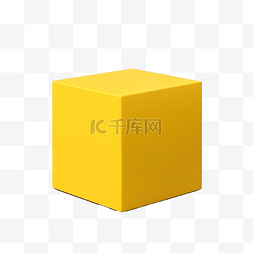 目形图片_黄色方形讲台 立方体讲台