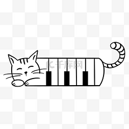 吉他创意图片_音乐猫咪创意钢琴